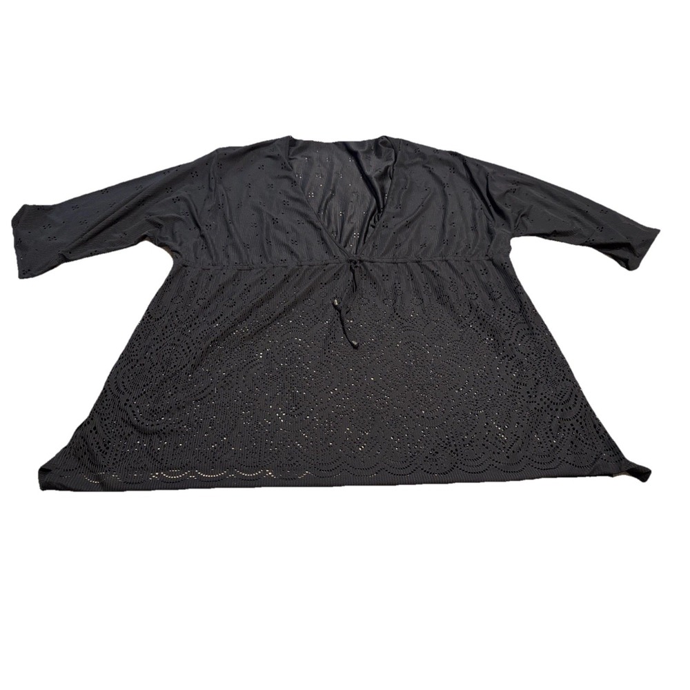 Dotti Womens Gypsy Gem Tunic Swim Cover-up Black Plus Size 2X
